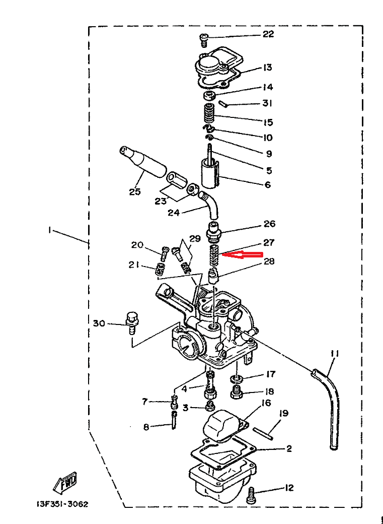 YAMAHA CHAPPY LB50 , LB80 GENUINE CARBURATOR SPRING