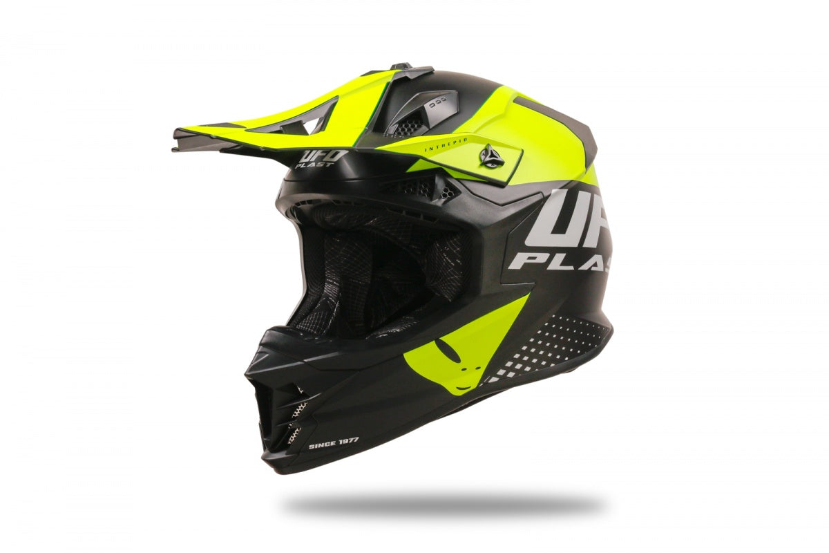 UFO MOTOCROSS INTREPID HELMET BLACK AND YELLOW