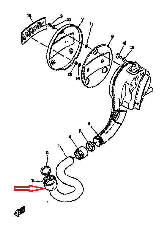LB80 , LB50 YAMAHA CHAPPY GENUINE COLLAR EXHAUST
