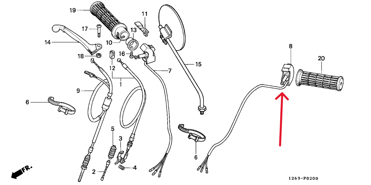HONDA CHALY CF50,DAX,ST50 SWITCH LEFT RIGHT WITH HORN