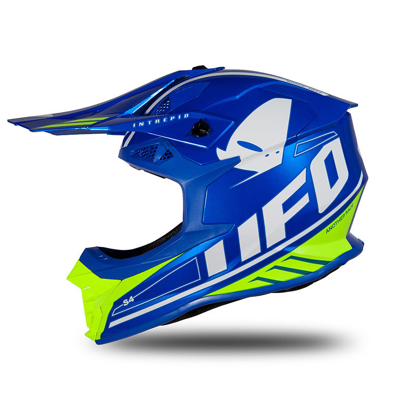 UFO MOTOCROSS INTREPID HELMET BLUE AND YELLOW