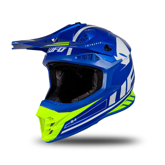 UFO MOTOCROSS INTREPID HELMET BLUE AND YELLOW